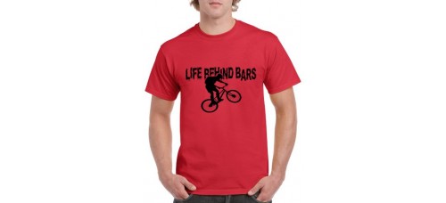 Apparel - Stock Design T-Shirt Red with Life Behind Bars