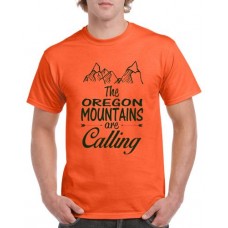 Apparel - Stock Design T-Shirt Orange with The "Enter Name" Mountains Are Calling