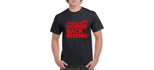 Apparel - Stock Design - Rather Be Horseback Riding - Black/Red
