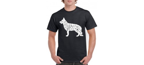 Apparel - Stock Design T-Shirt Black with German Shepherd Dog Shape