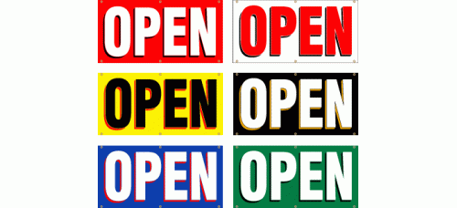 Banner - Stock Pre-Printed Open