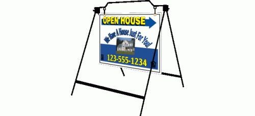 Directional - Custom 18x24 Sign with Double Sided Print and Swinger A-Frame