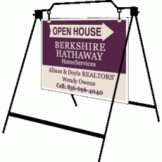 Berkshire Hathaway Directional - Custom 18x24 Sign with Double Sided Print and Swinger A-Frame