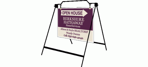 Berkshire Hathaway Directional - Custom 18x24 Sign with Double Sided Print and Swinger A-Frame