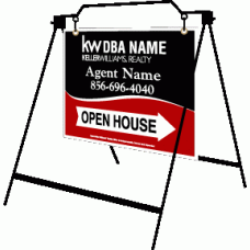 Keller Williams Directional - Custom 18x24 Sign with Double Sided Print and Swinger A-Frame