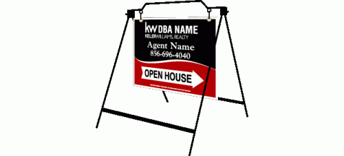 Keller Williams Directional - Custom 18x24 Sign with Double Sided Print and Swinger A-Frame