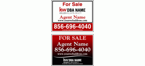 Keller Williams Yard Sign - 18x24x.040 Aluminum Yard Sign FREE SHIPPING Package - 6 Signs Total
