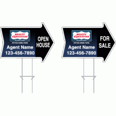 Realty Executives Directional - Custom 17x23x4mm Coroplastic Arrow Shape with Double Sided Print