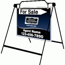 Realty Executives Directional - Custom 18x24 Sign with Double Sided Print and Swinger A-Frame