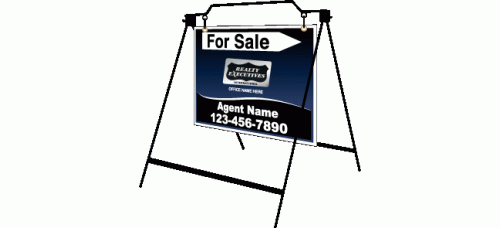 Realty Executives Directional - Custom 18x24 Sign with Double Sided Print and Swinger A-Frame