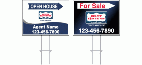 Realty Executives Directional - Custom 18x24 with Single or Double Sided Print
