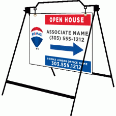 RE/MAX Directional - Custom 18x24 Sign with Double Sided Print and Swinger A-Frame