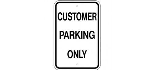 Traffic Control - Customer Parking Only .080 Reflective Aluminum
