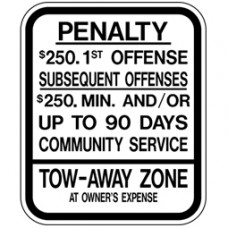 Traffic Control - New Jersey Penalty Sign .080 Reflective Aluminum