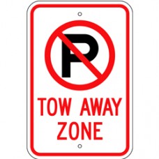 Traffic Control - No Parking Symbol - Tow Away Zone .080 Reflective Aluminum