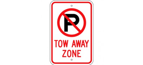 Traffic Control - No Parking Symbol - Tow Away Zone .080 Reflective Aluminum